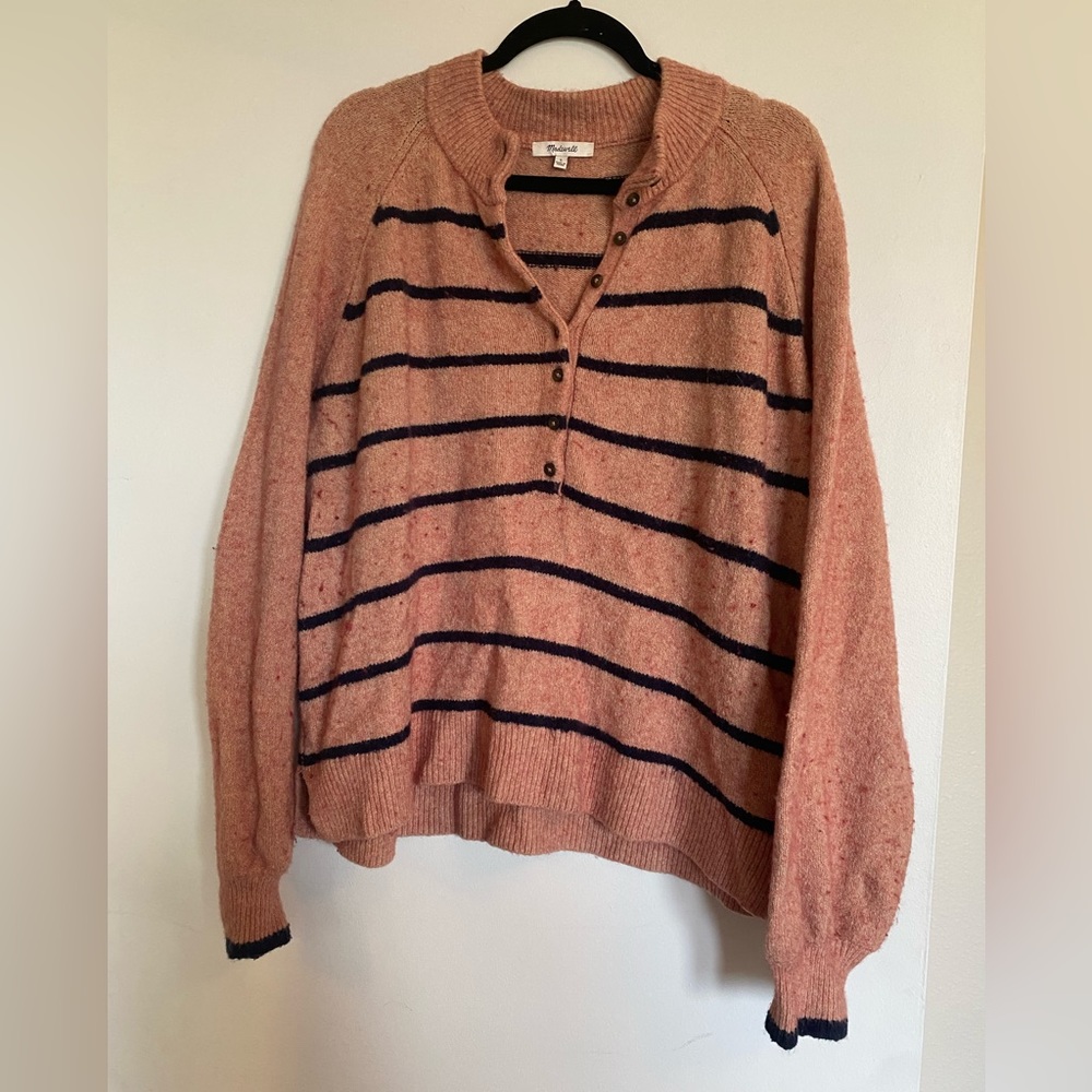 Madewell Pembury Henley Mockneck Sweater in Stripe - Picture 4 of 7